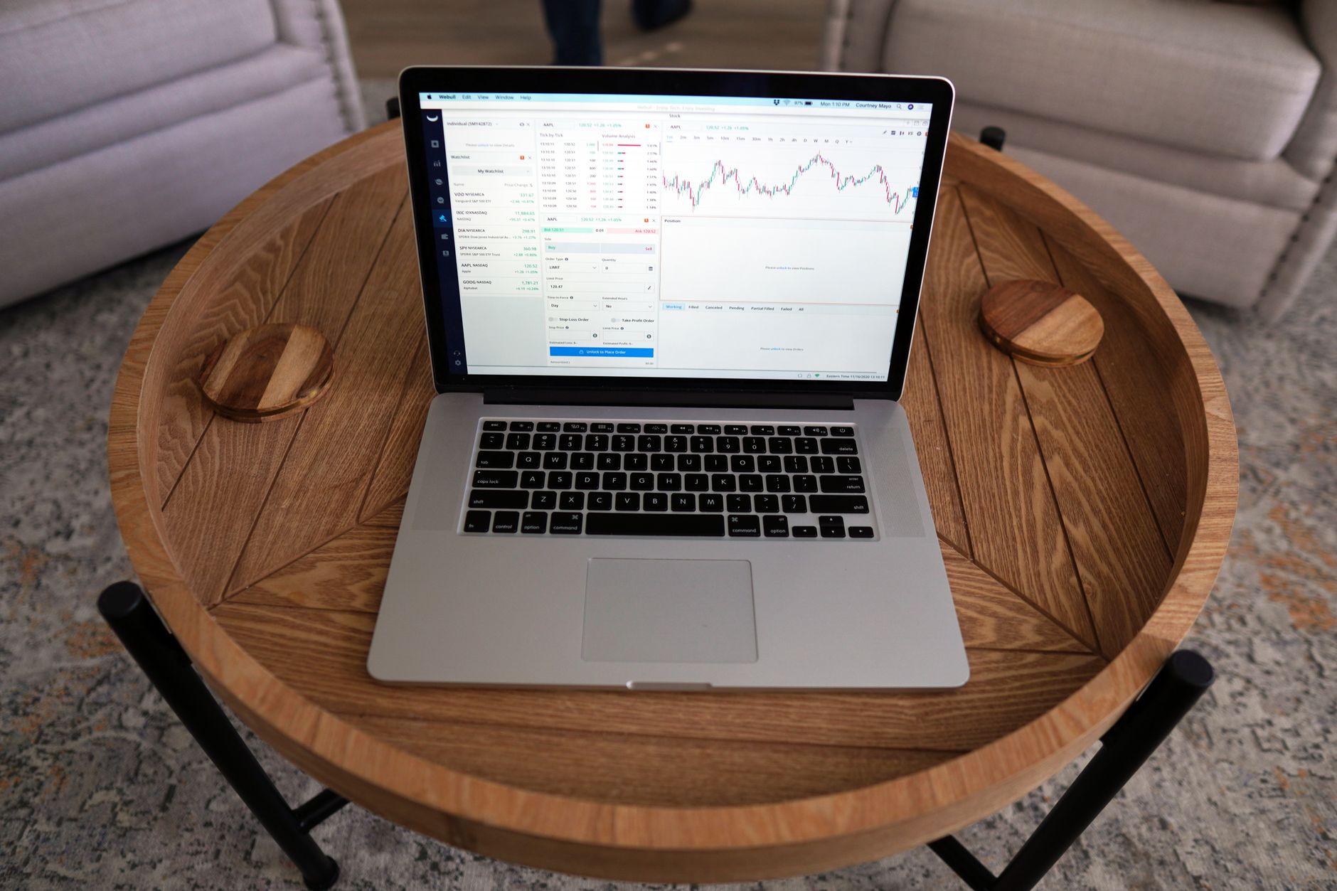 Trading dashboard on a laptop during a prop firm challenge engine evaluation